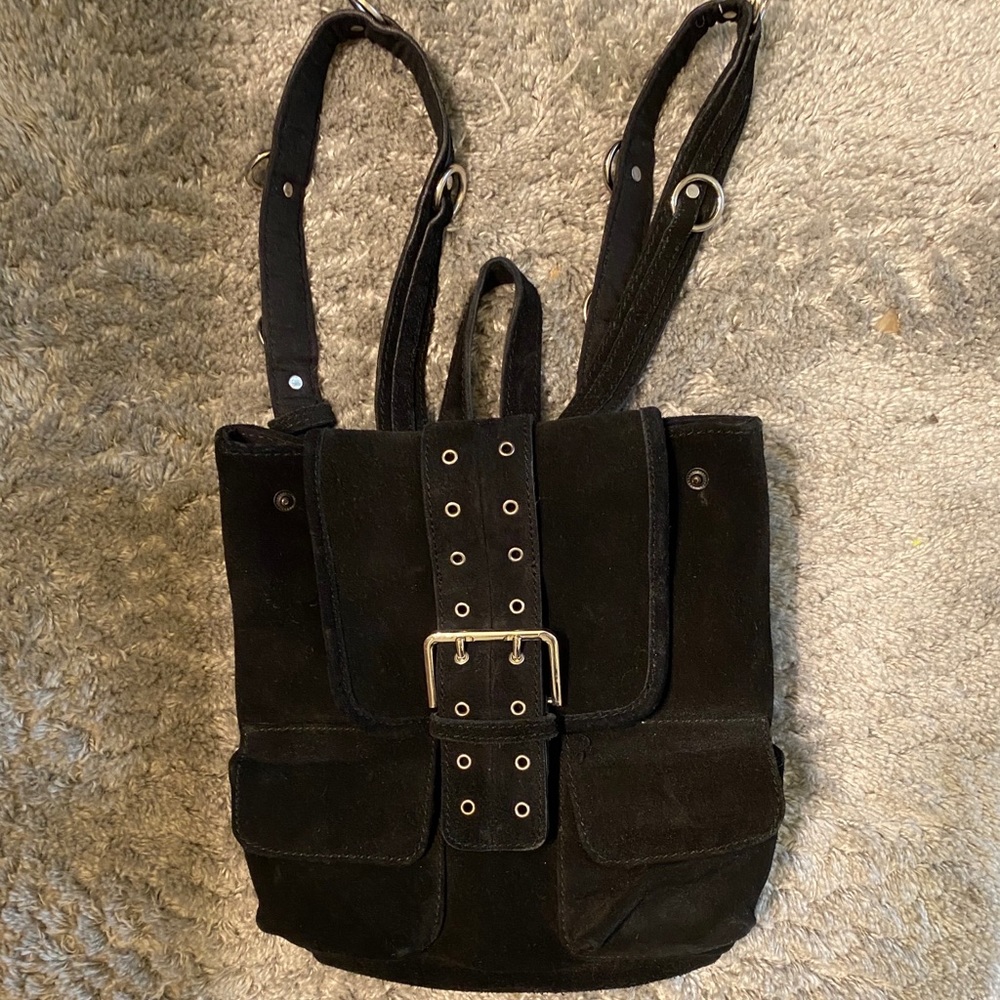 Urban Outfitters black suede backpack